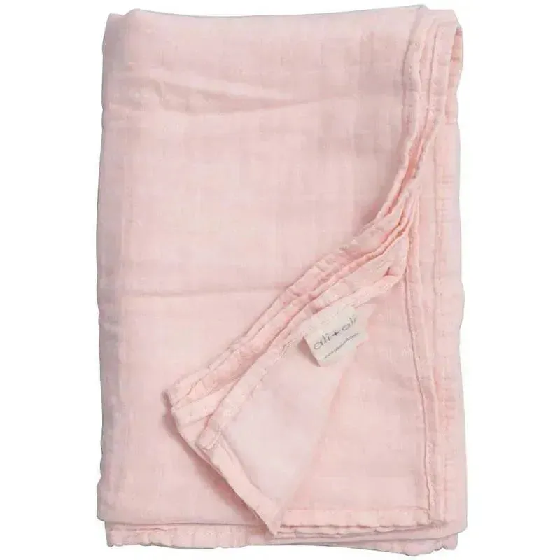 Ali   Oli Muslin Swaddle Blanket (Soft Pink)