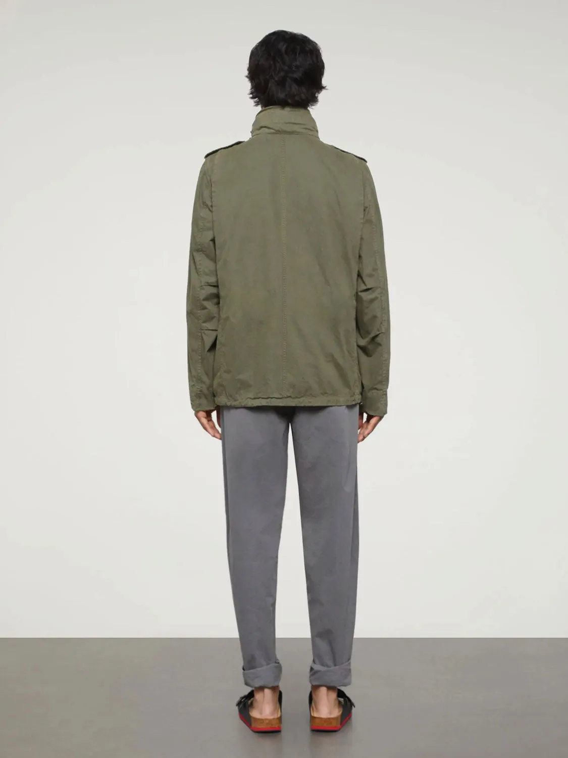 Aspesi Cotton Gabardine Mini Field Jacket Khaki