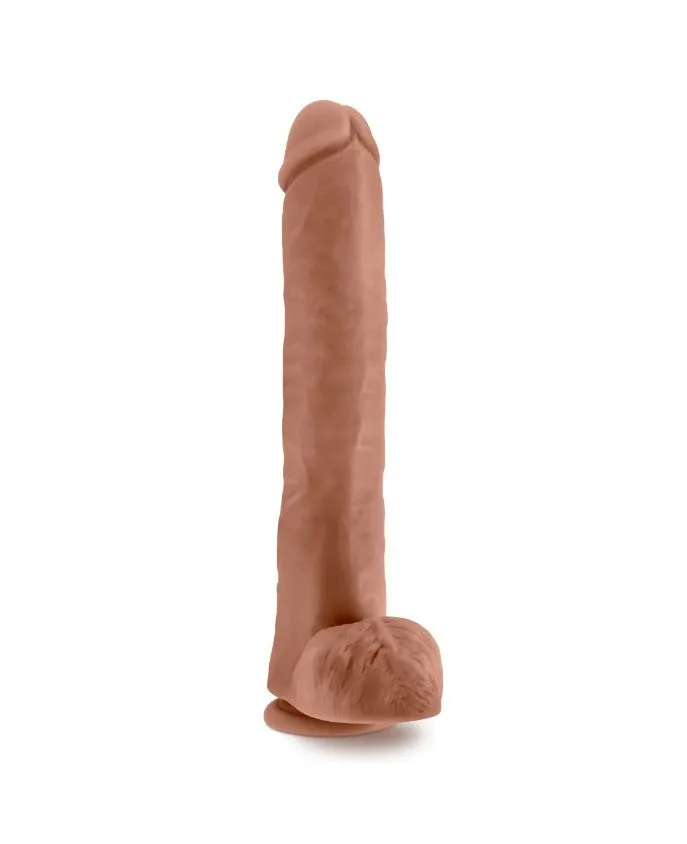 Au Naturel Daddy Dildo with Balls -14 inch (Brown)