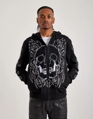 BKYS Skull Face Full-Zip Hoodie