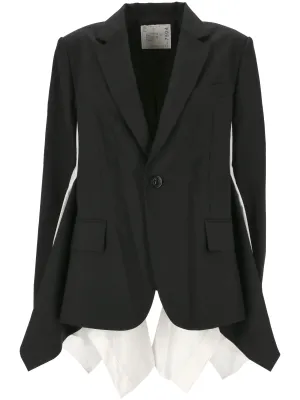 Black and White Notched Lapel Jacket