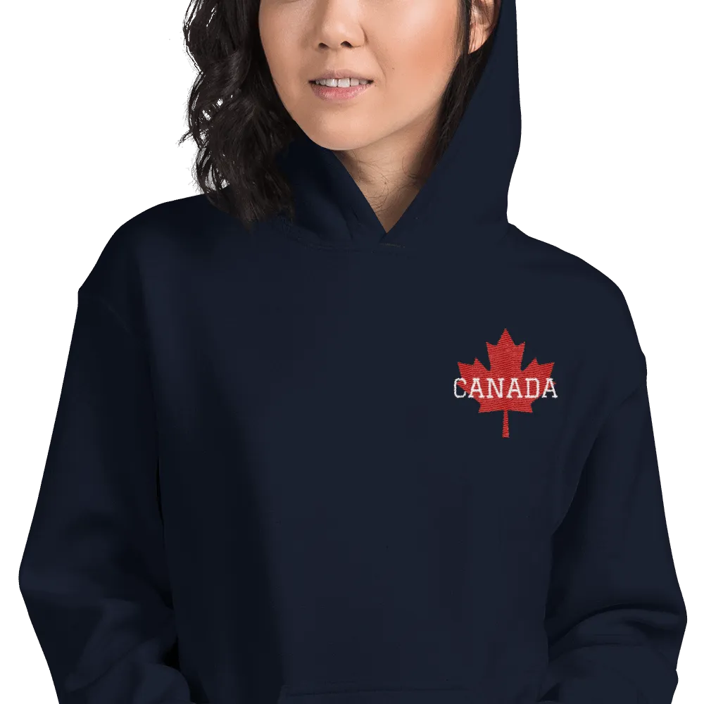 Bold CANADA Maple Leaf Embroidered Unisex Heavy Blend Hoodie