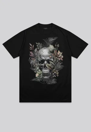 BOTANICAL SKULL T-SHIRT BLACK