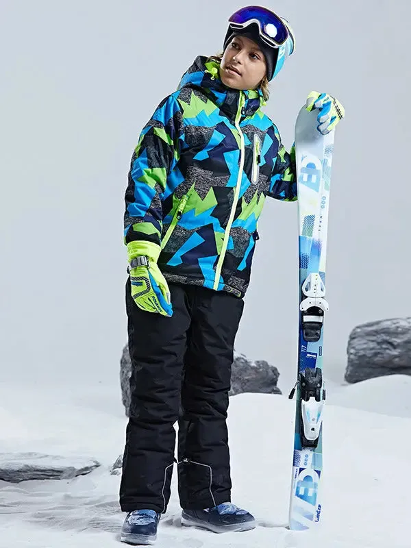 Boys Winter Windproof Waterproof Ski Jacket and Pants