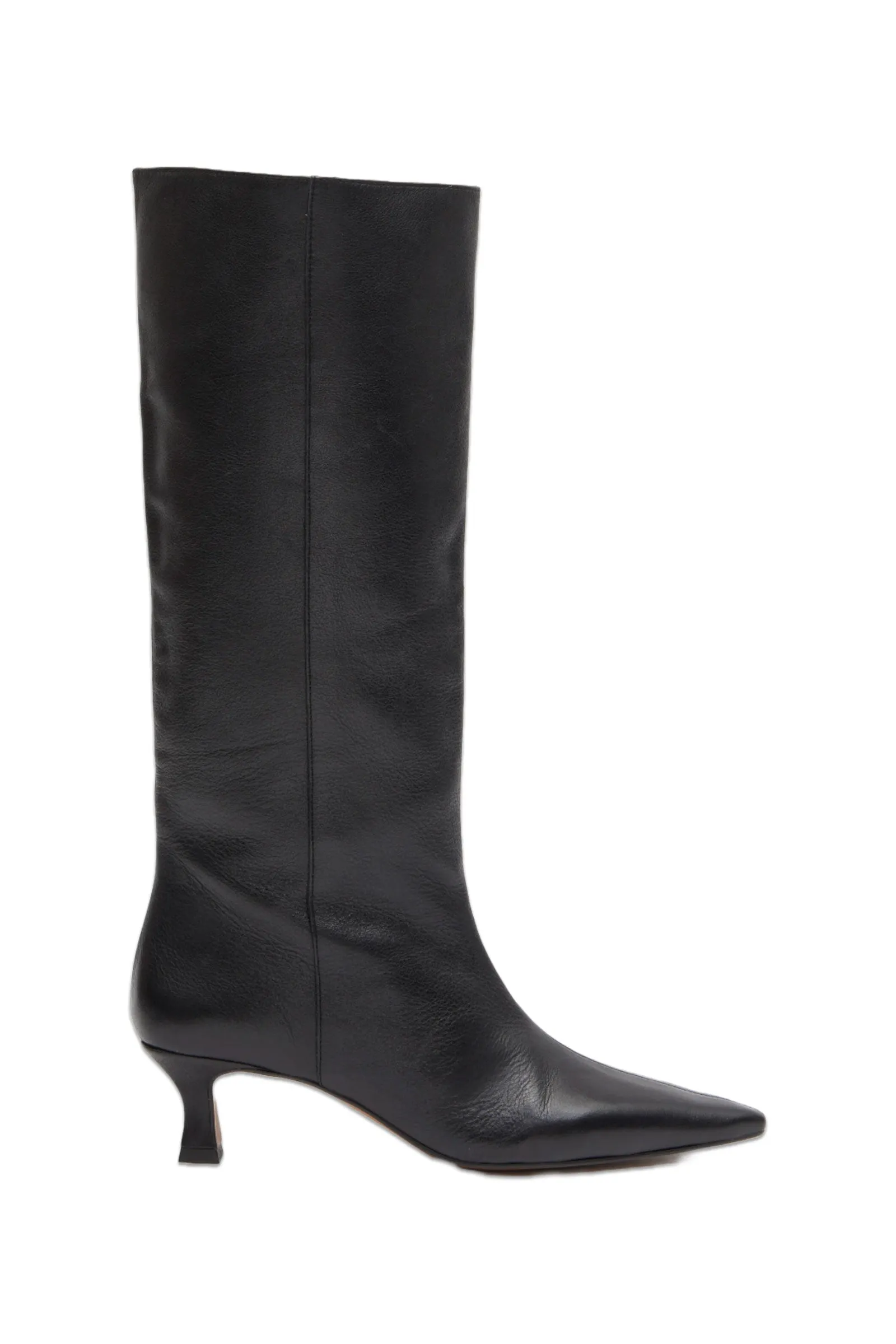 Camila Leather Kitten Heel Knee Boots