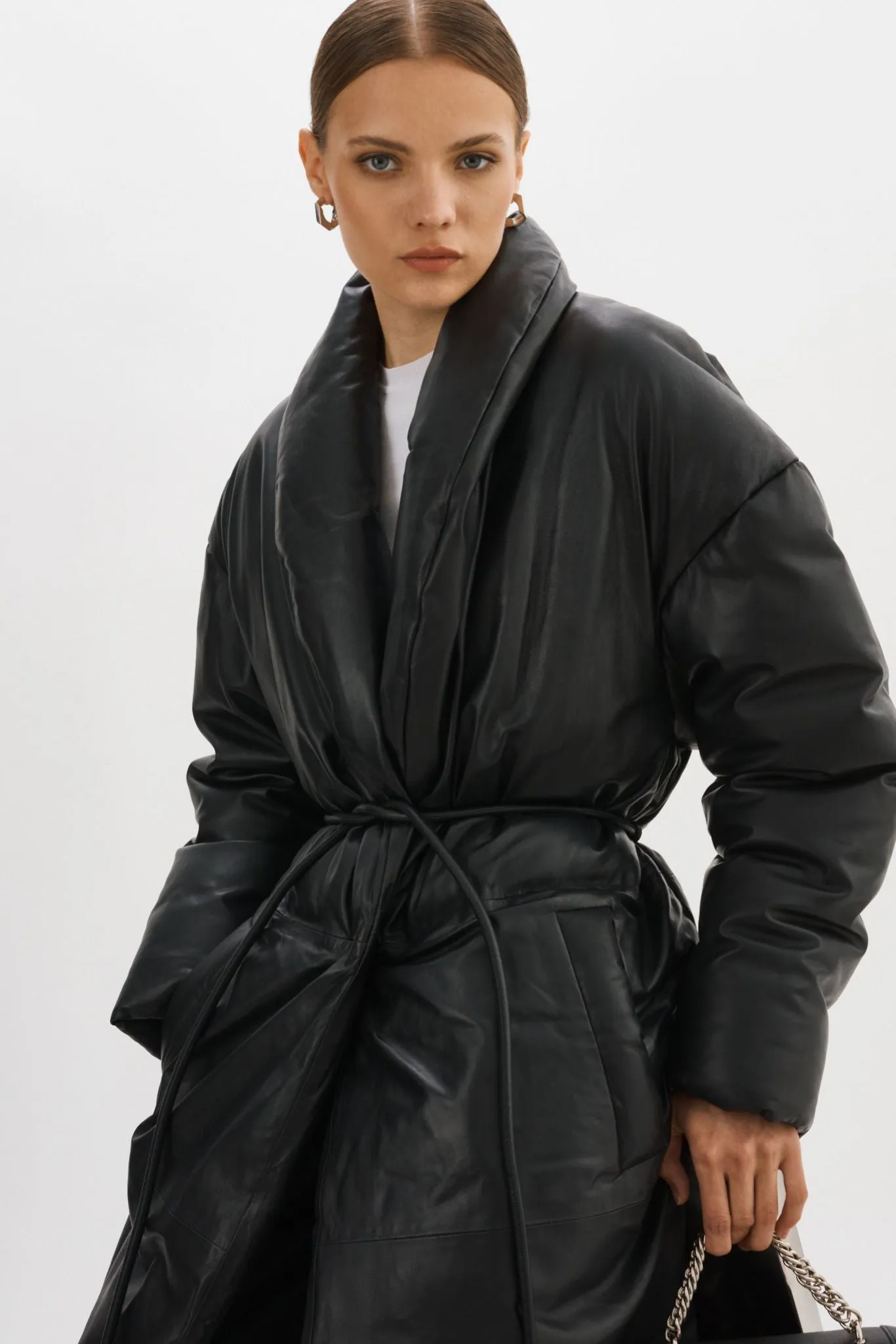 CATALINA | Oversized Leather Blanket Coat