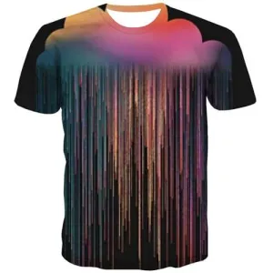 Colorful T shirts Men Psychedelic Tshirt Printed Abstract Tshirts Cool Hip Hop T shirts Funny Rainbow T-shirts 3d Short Sleeve