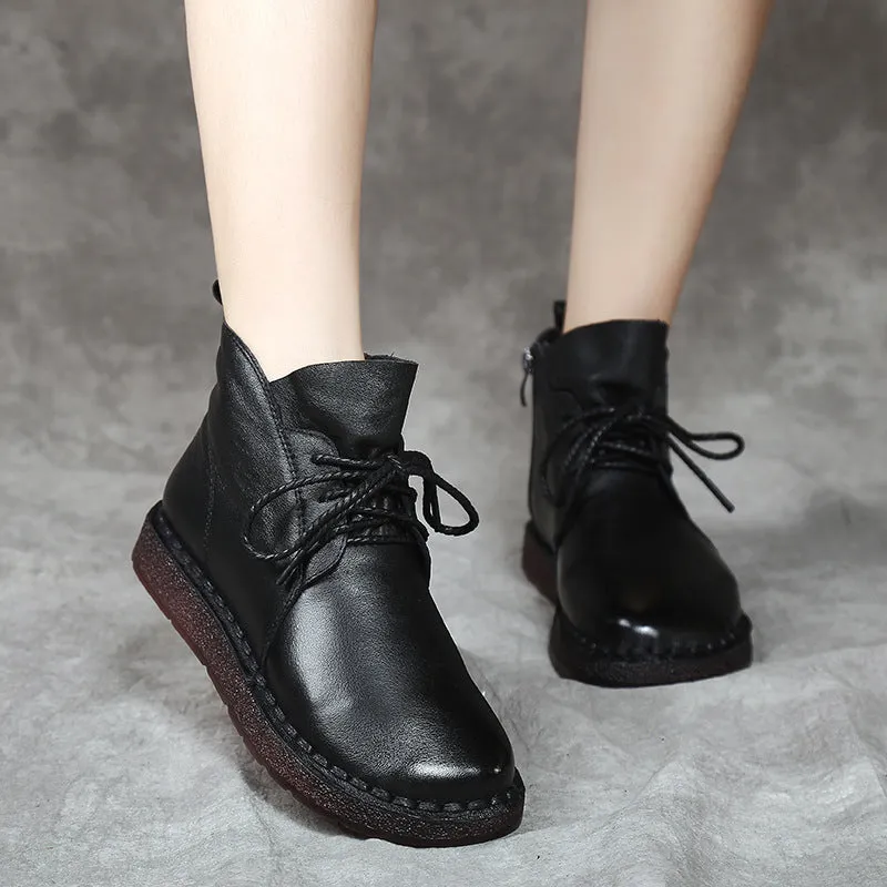 Comfortable Handmade Cowhide Soft Sole Boots Women's Shoes