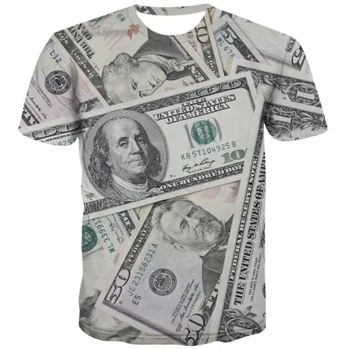 Dollar T shirts Men Money T-shirts Graphic United States Tshirt Printed Harajuku Tshirts Novelty Vintage T-shirts 3d