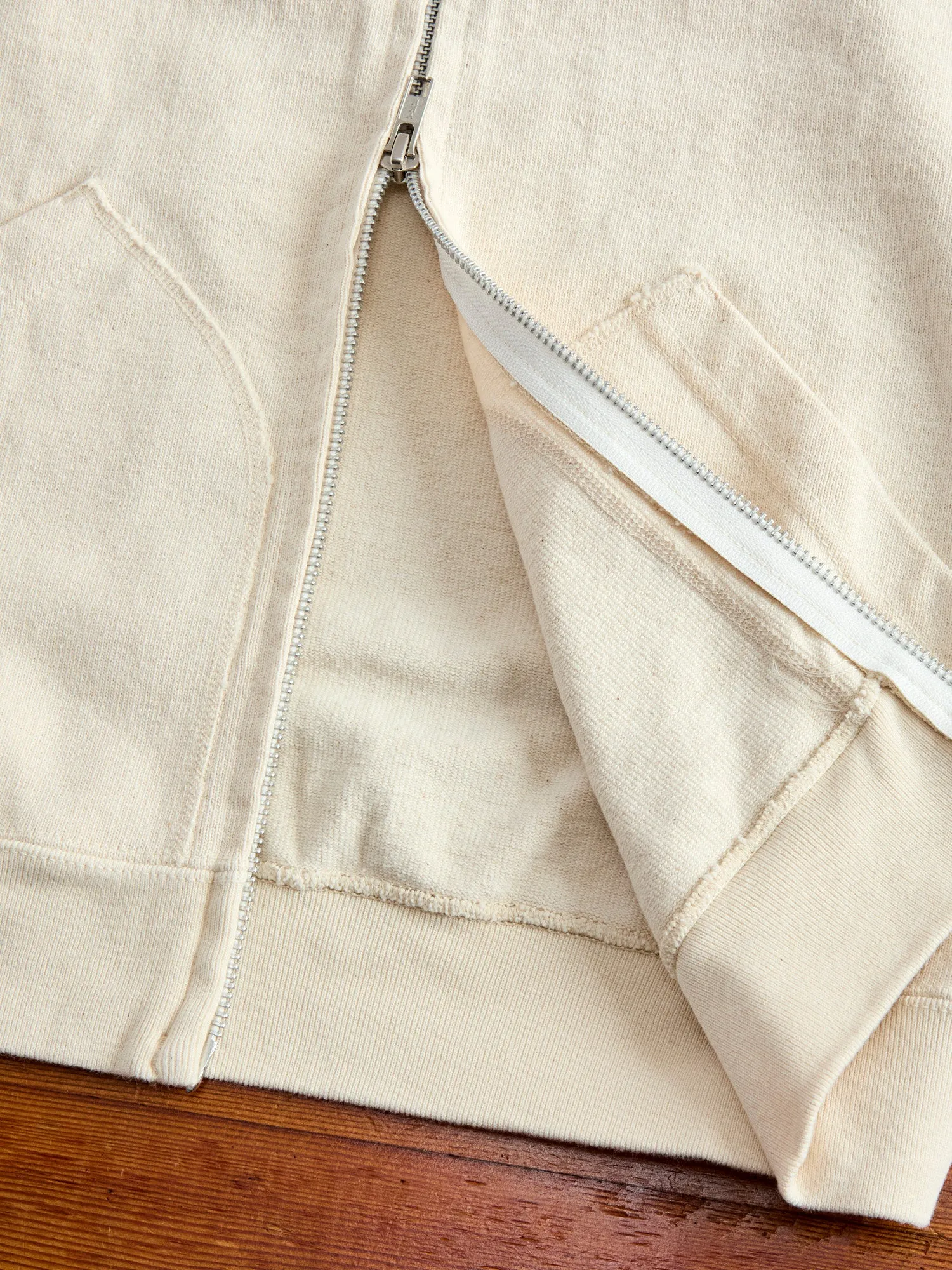 Extra Heavyweight Jersey Zip Hoodie in Natural