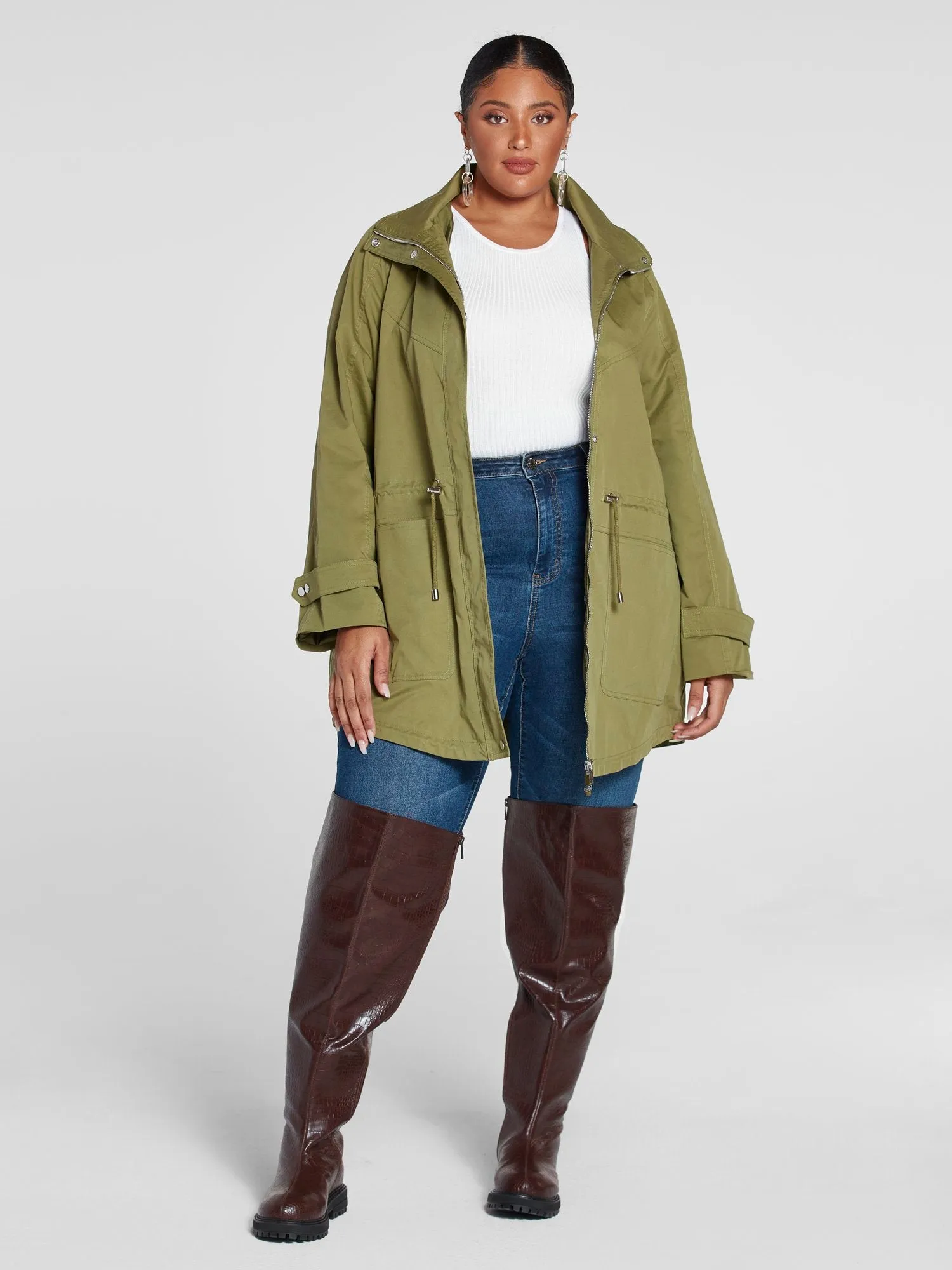 Fashion To Figure - Paige Faux Fur Lined Anorak Coat