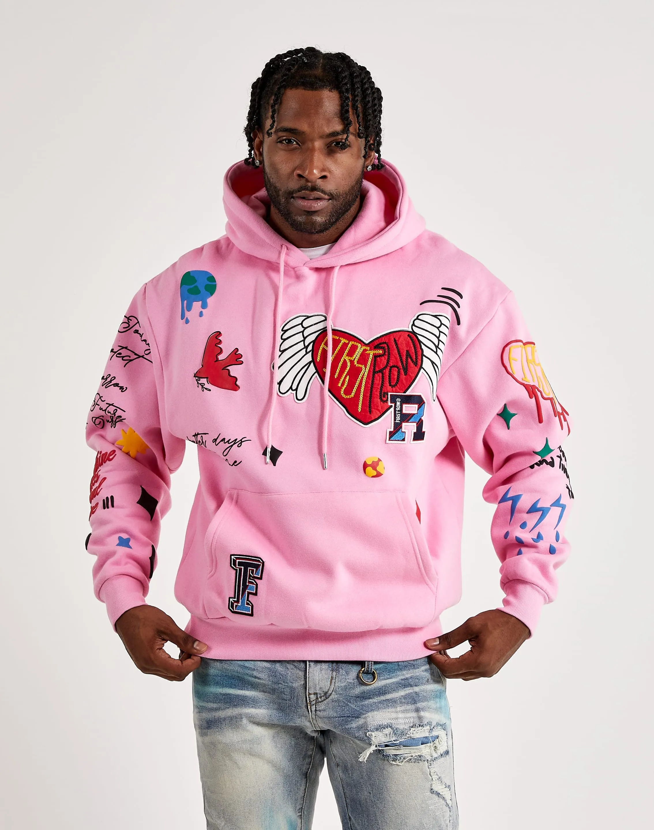 First Row Flying Heart Fleece Hoodie