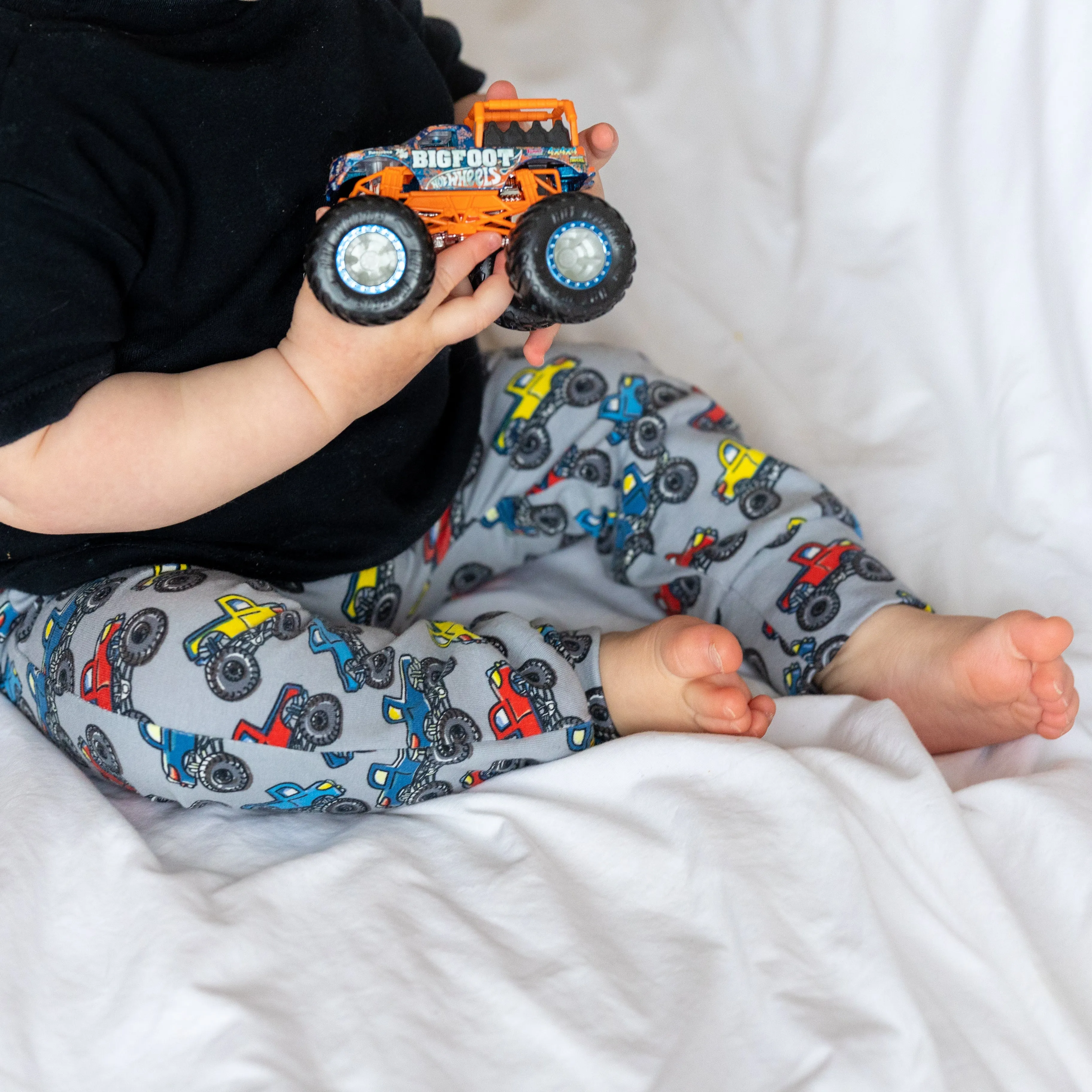 Grey Monster Truck Print Leggings