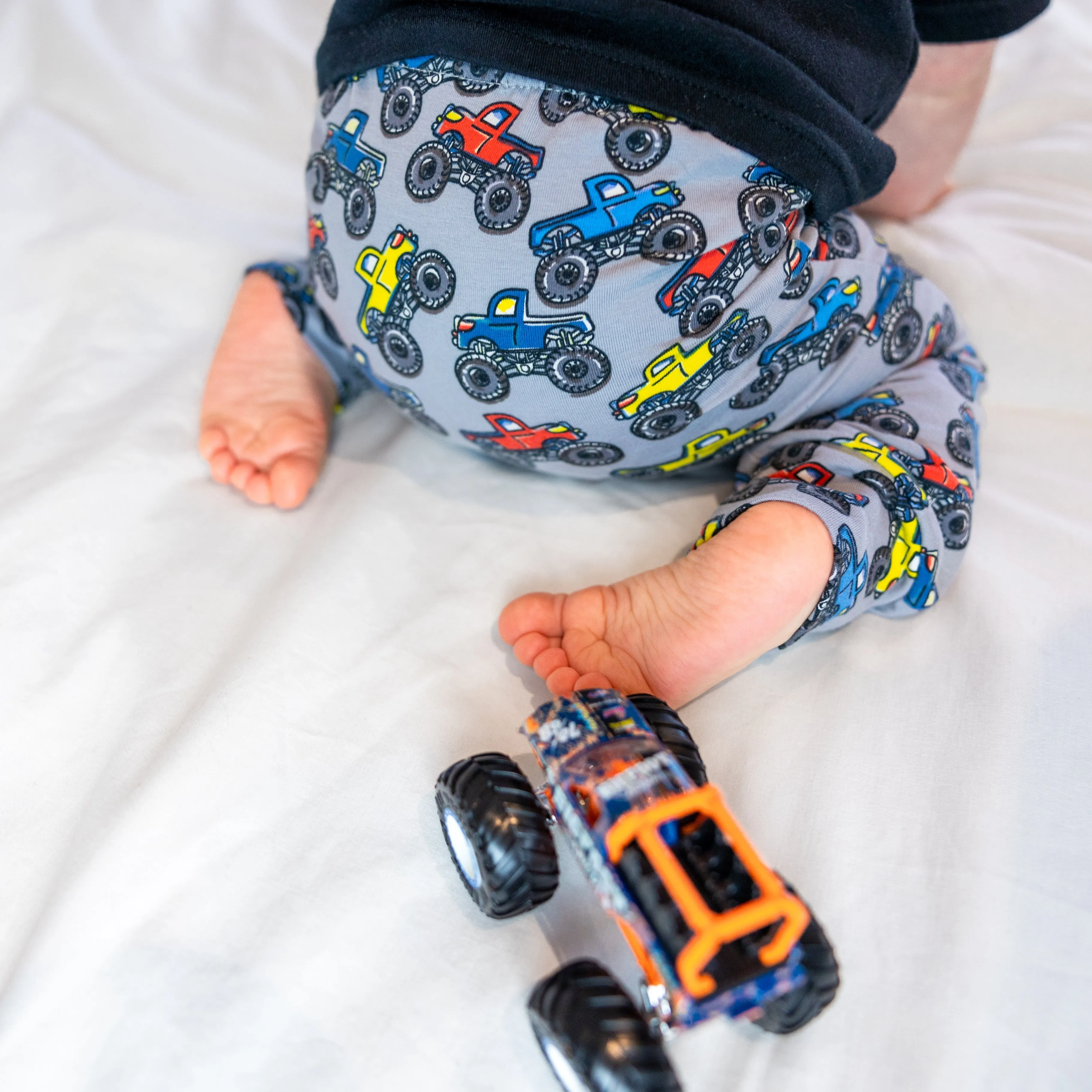 Grey Monster Truck Print Leggings