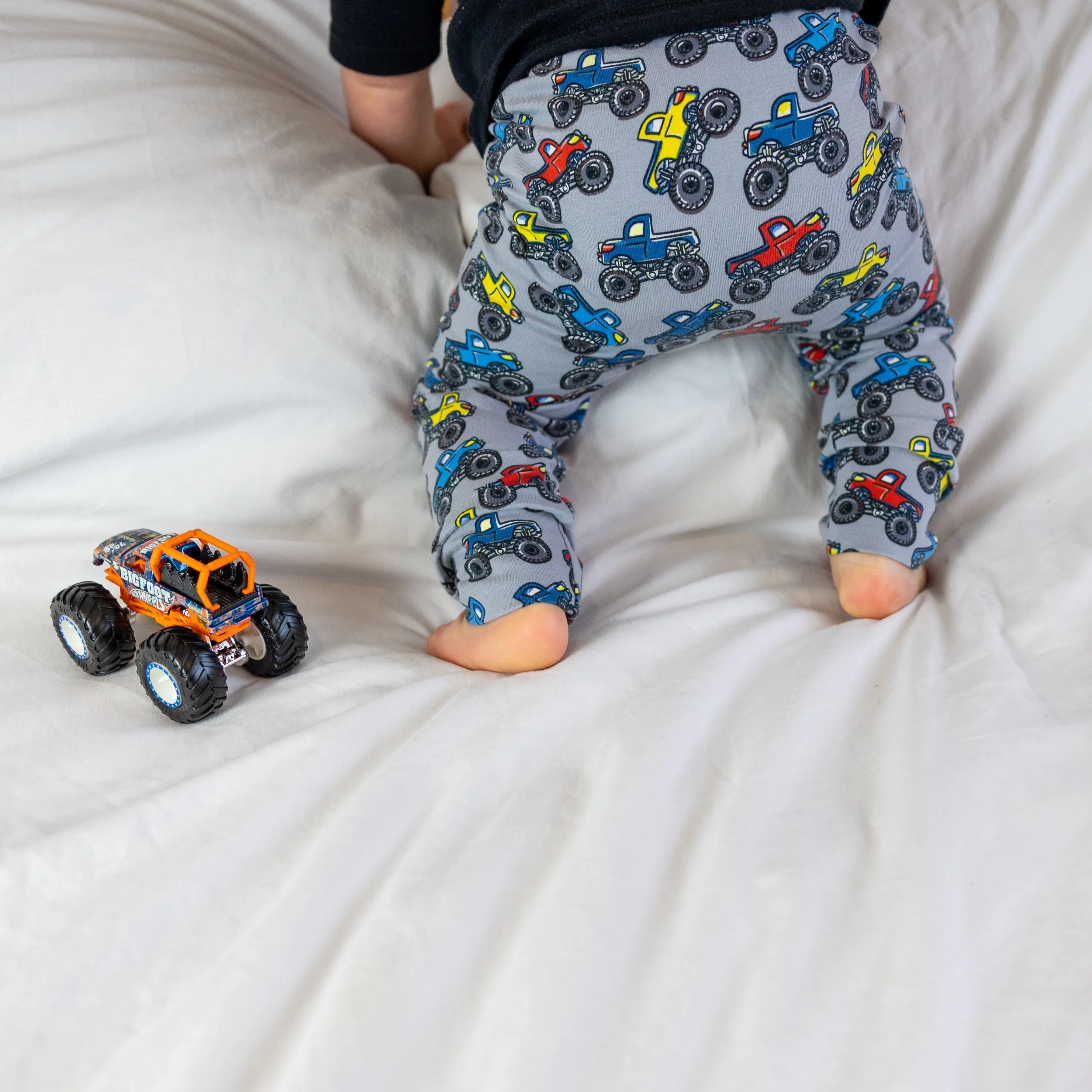 Grey Monster Truck Print Leggings