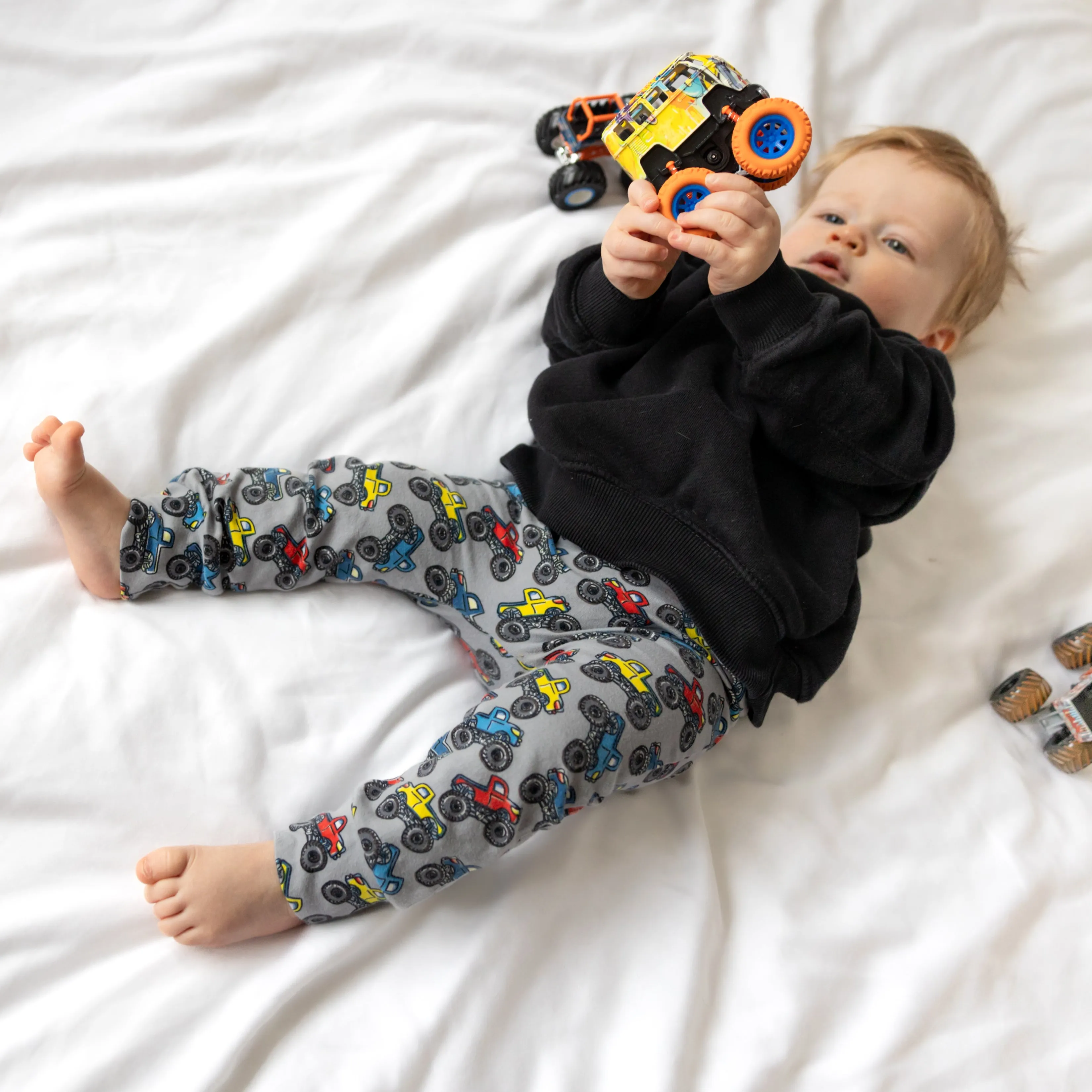 Grey Monster Truck Print Leggings