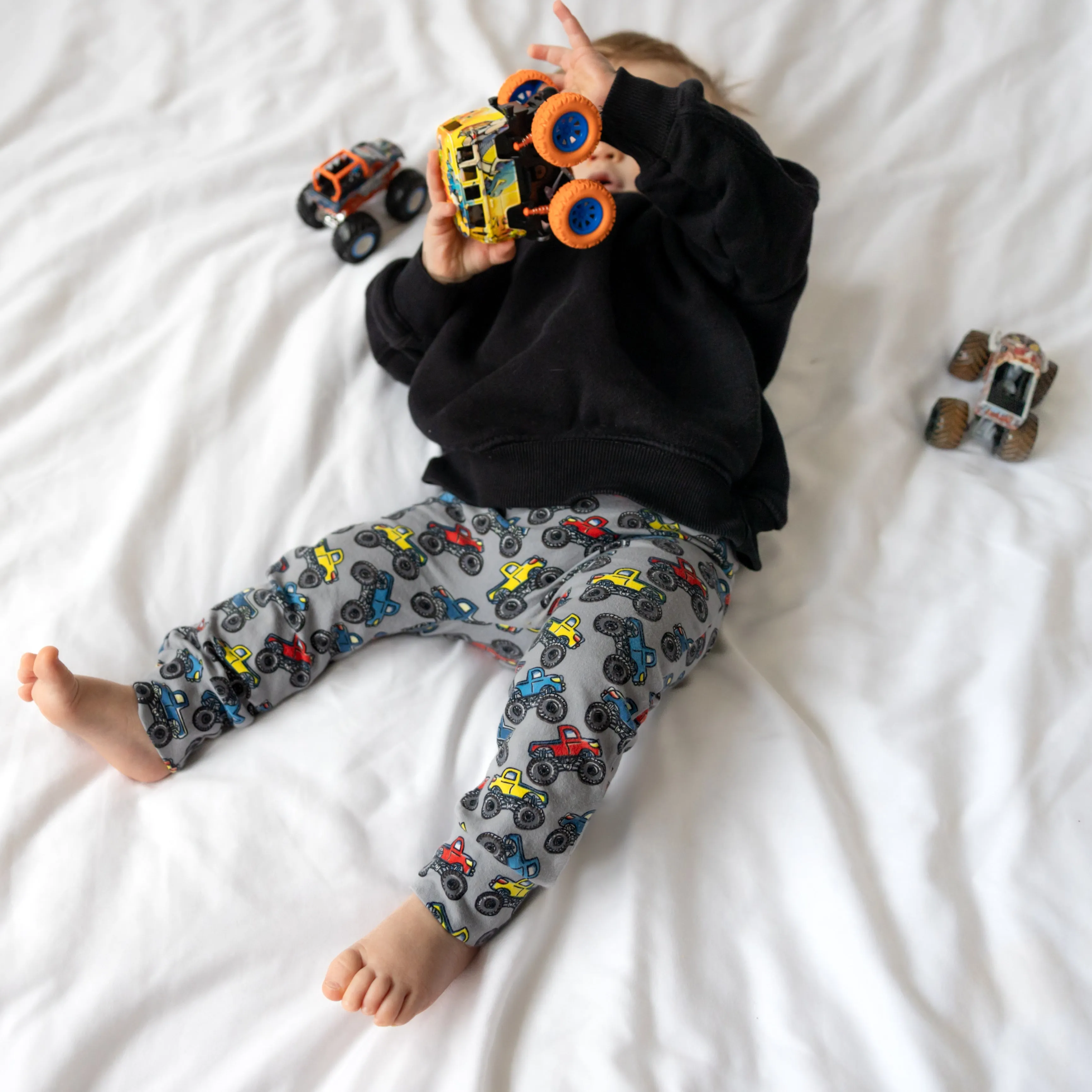 Grey Monster Truck Print Leggings