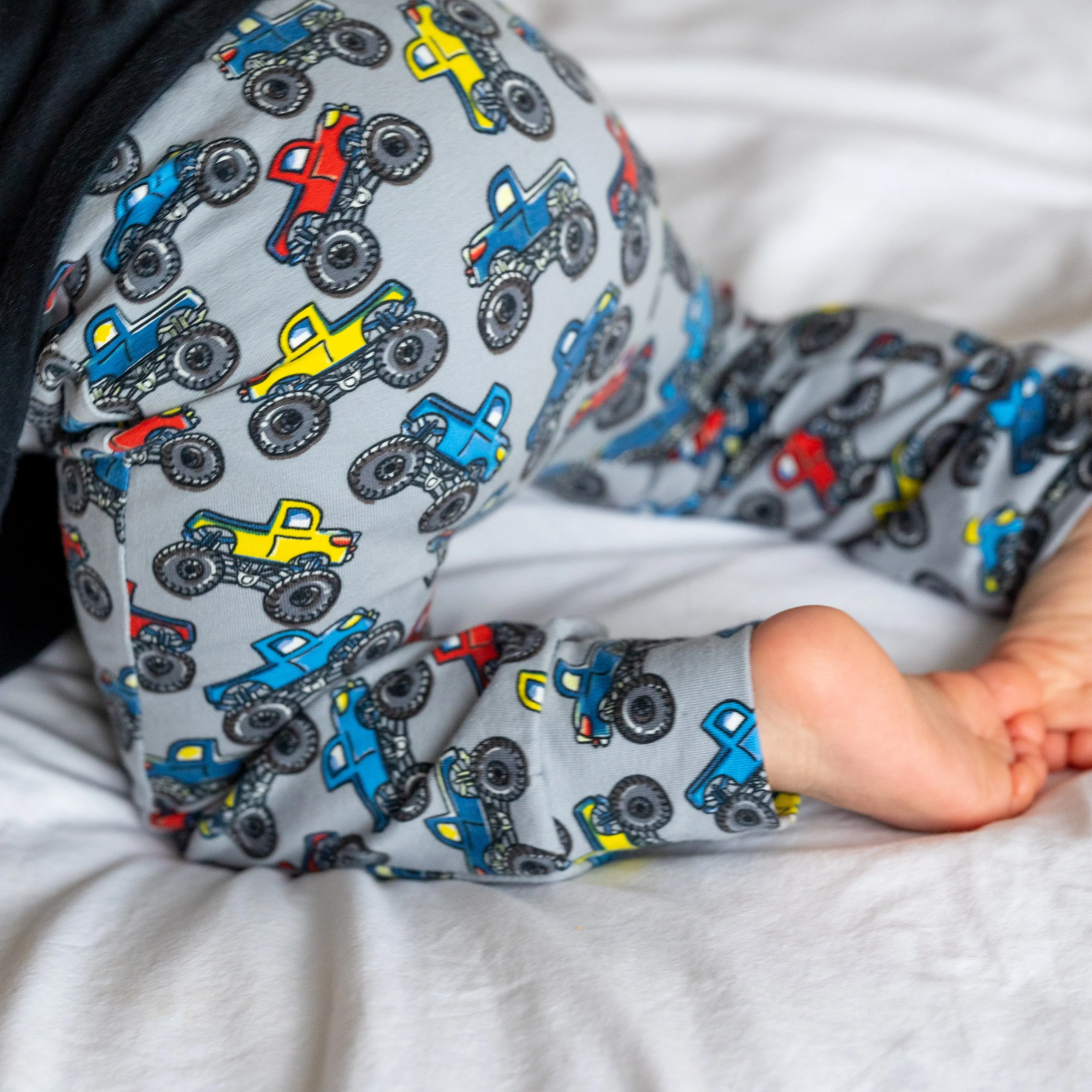 Grey Monster Truck Print Leggings