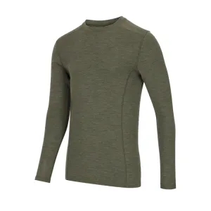 Hoggs of Fife 100% Merino Wool Crew Neck Base Layer Long Sleeve Top - Green