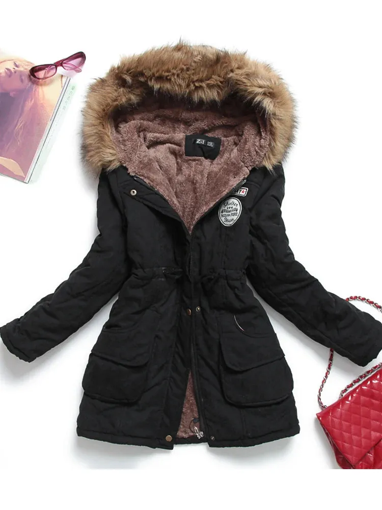 Hoodie Padded Medium to Long Casual Winter Snow Jackets