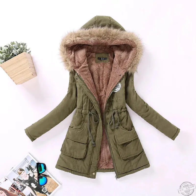 Hoodie Padded Medium to Long Casual Winter Snow Jackets