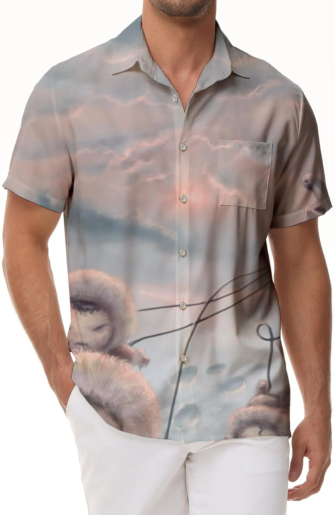 Landscape Print Doll Hawaiian Shirt Men's Everyday Short Sleeve 3D Printed Graphic Tops