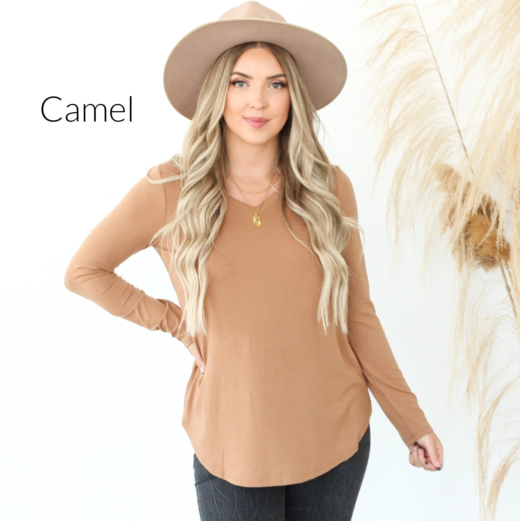 Long Sleeve V Neck Tee