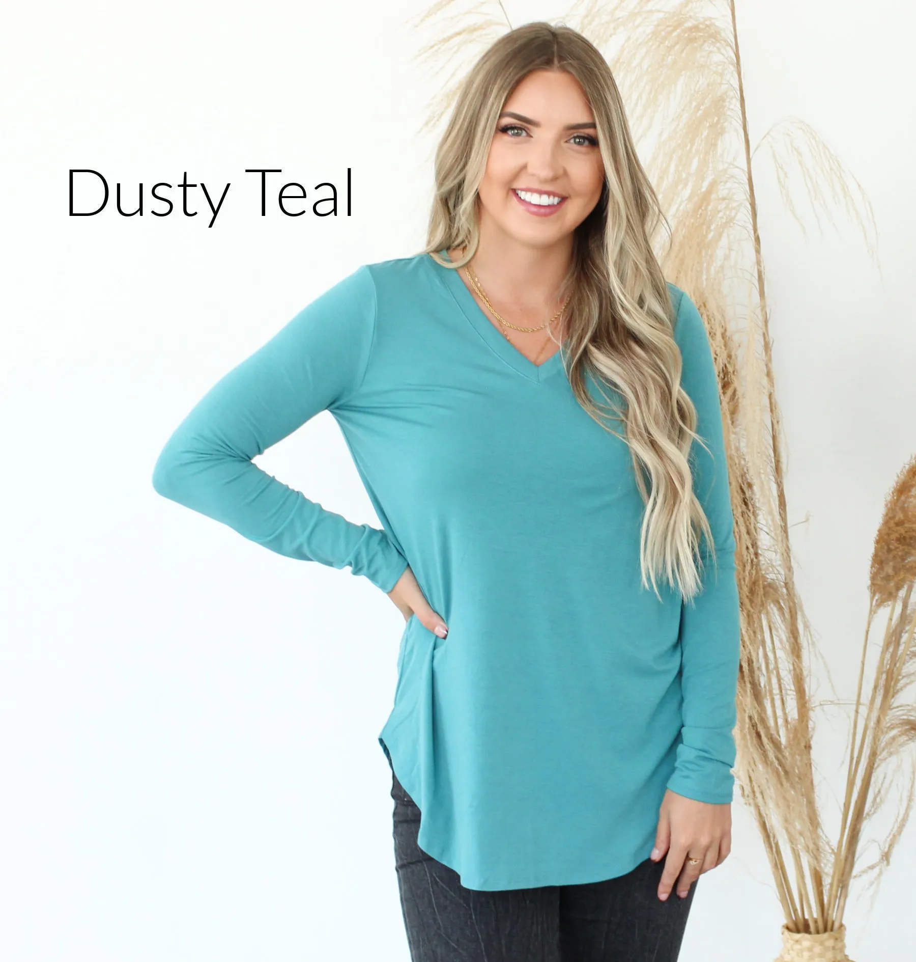 Long Sleeve V Neck Tee