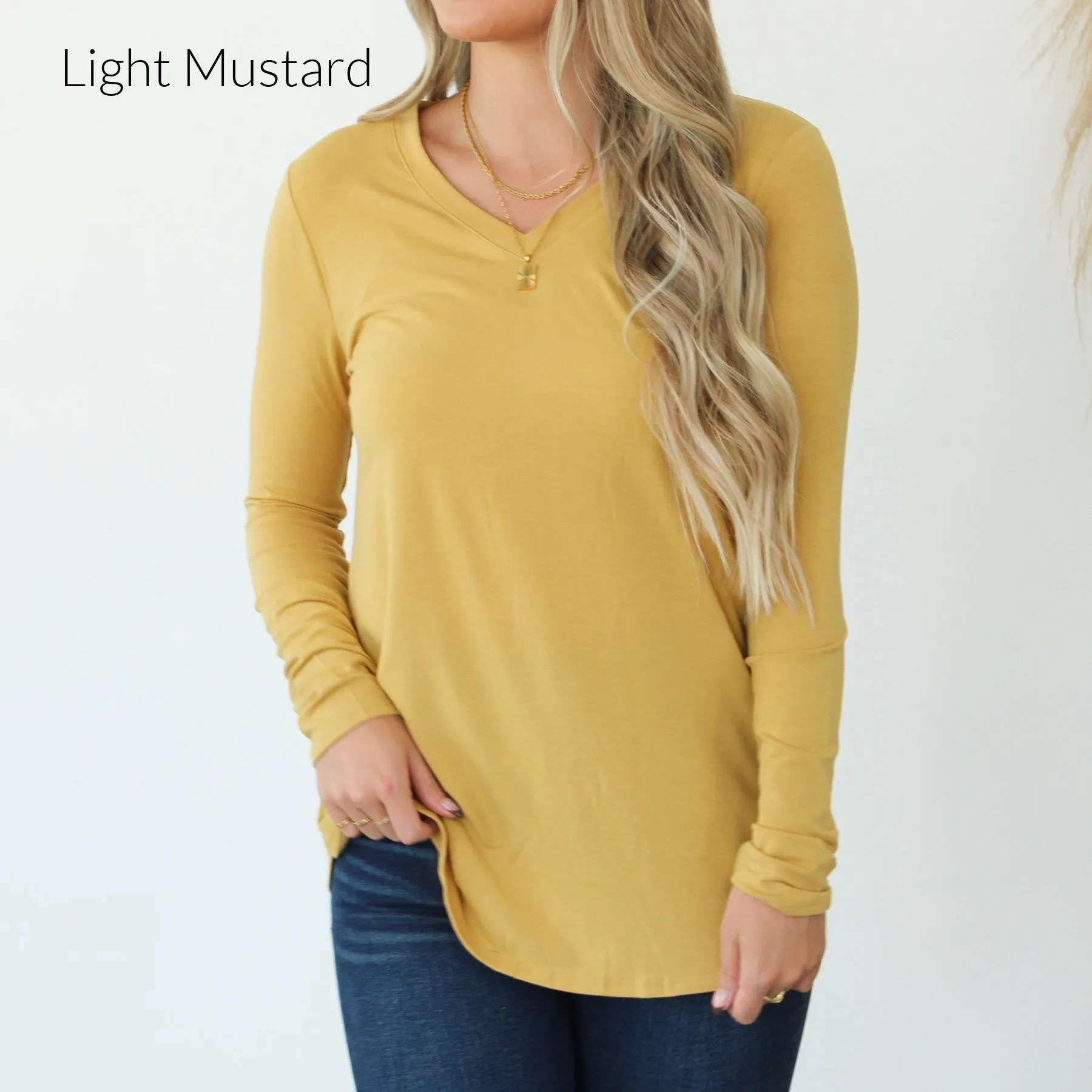 Long Sleeve V Neck Tee