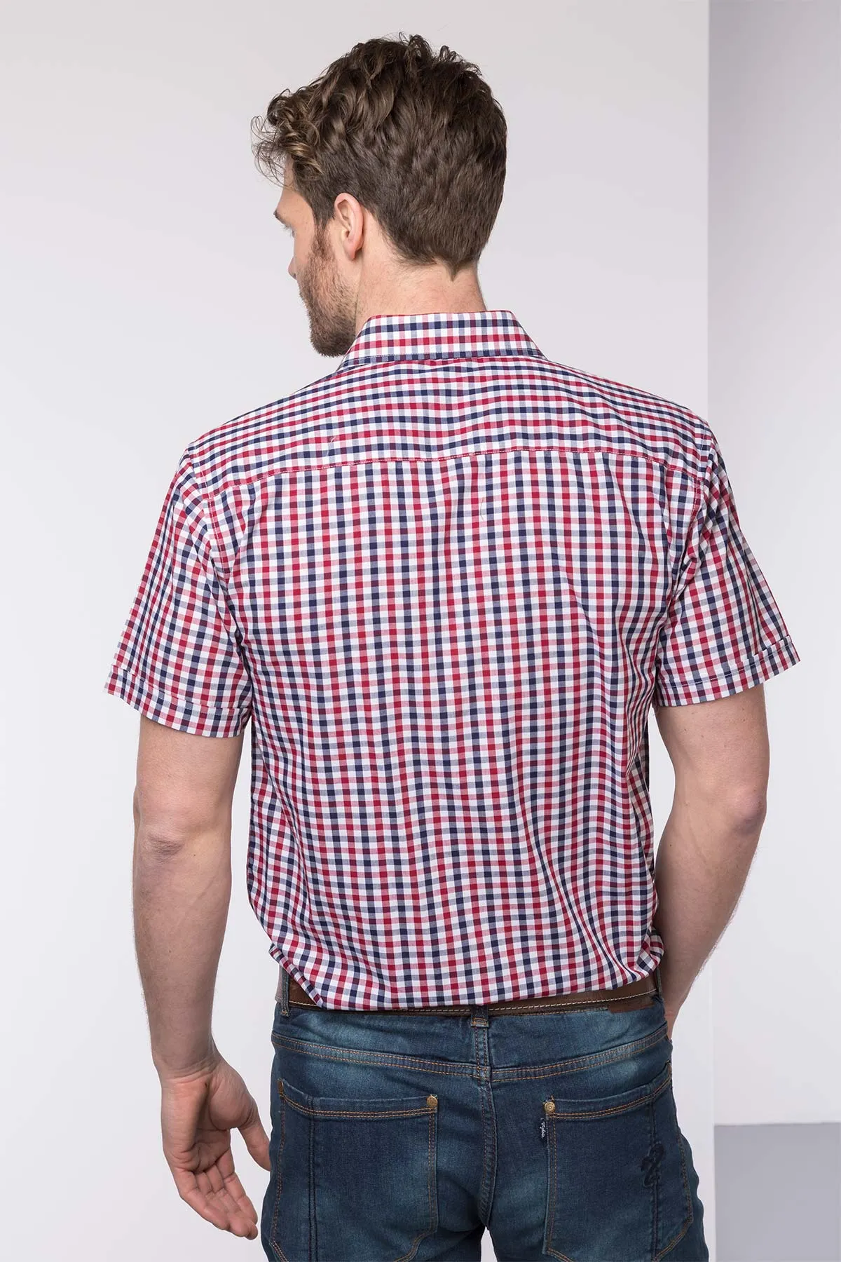 Men's Short Sleeved Check Shirts