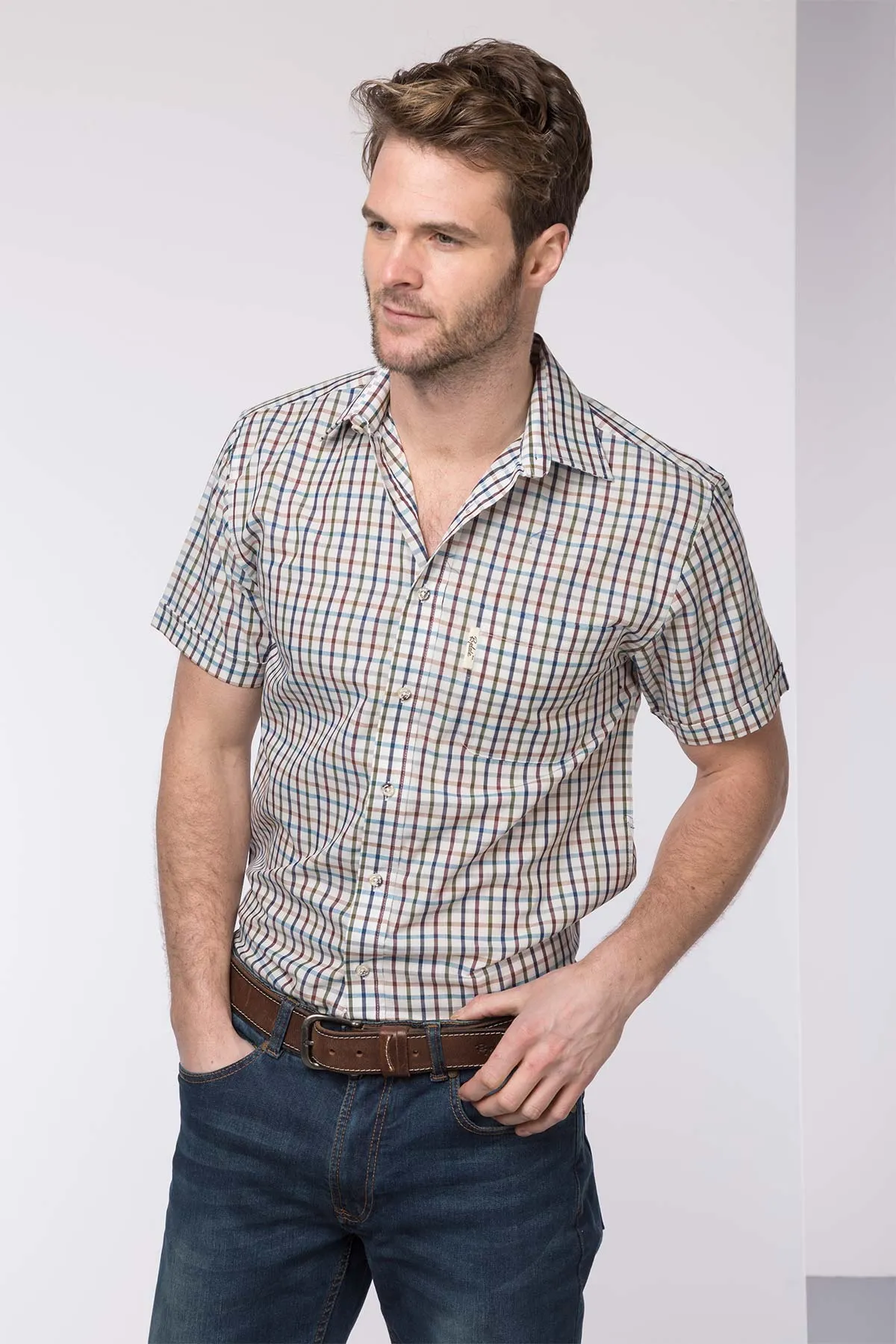 Men's Short Sleeved Check Shirts