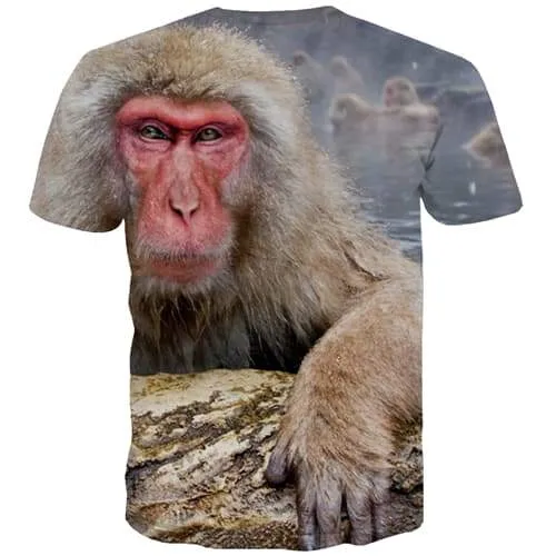 Monkey T shirts Men Orangutan T-shirts 3d Animal T-shirts Graphic Hip Hop Tshirts Novelty Harajuku Shirt Print Short Sleeve