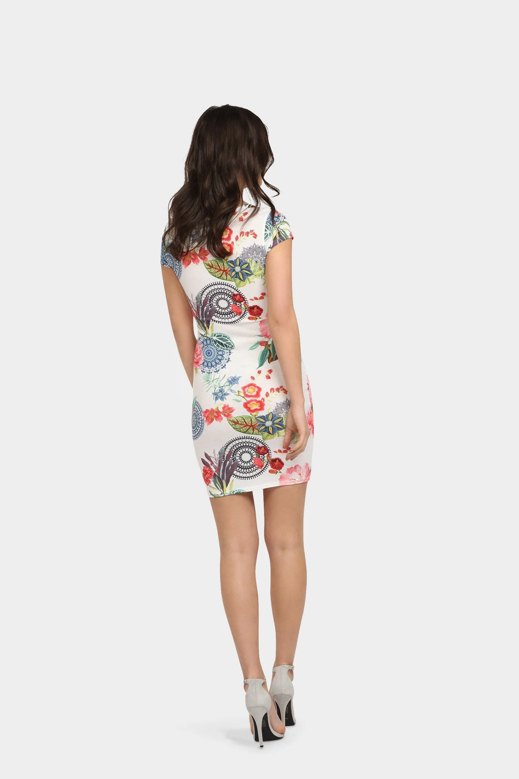 Multi Printed Bodycon Dress