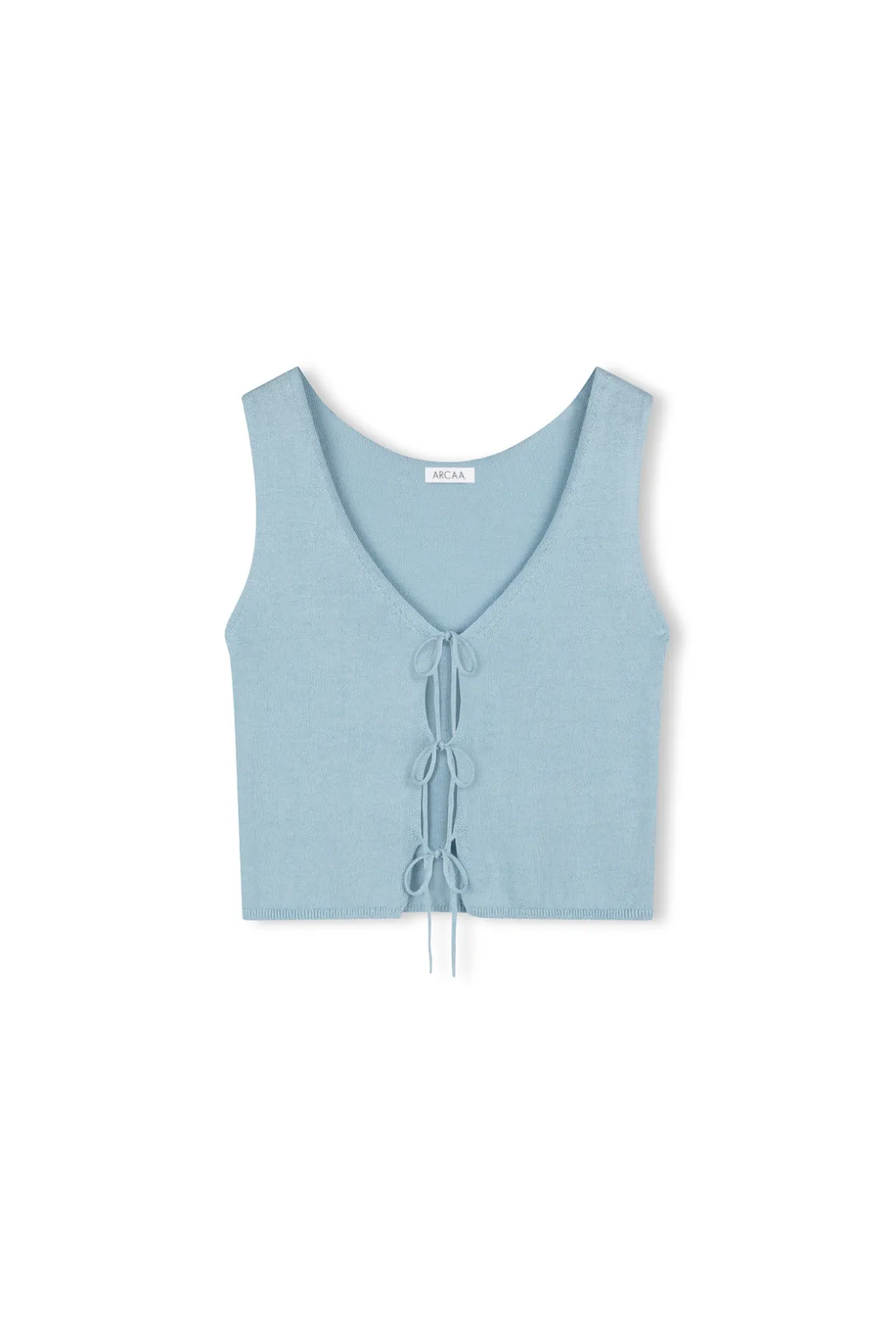 Poppy Organic Cotton Linen Reversible Vest - Sky