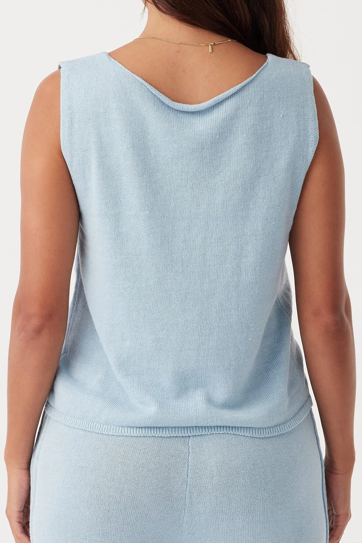 Poppy Organic Cotton Linen Reversible Vest - Sky