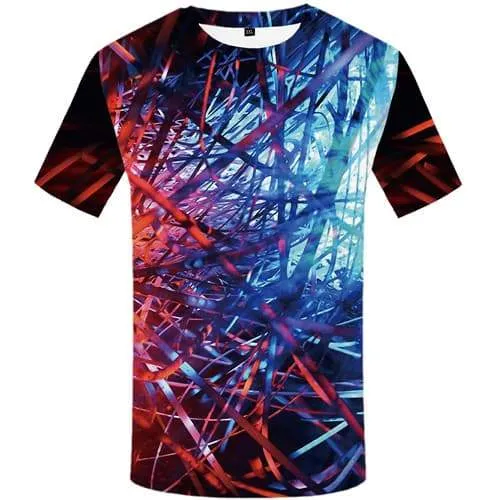 Psychedelic T shirts Men Space T shirts Funny Geometric Tshirt Anime Art T-shirts Graphic Harajuku T-shirts 3d Short Sleeve