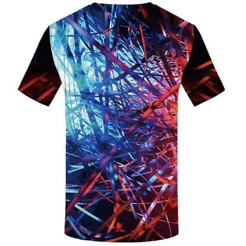 Psychedelic T shirts Men Space T shirts Funny Geometric Tshirt Anime Art T-shirts Graphic Harajuku T-shirts 3d Short Sleeve