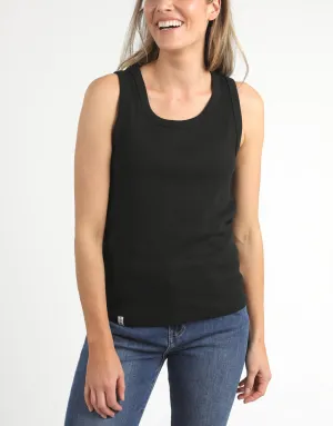 Rib Crew Tank - Black