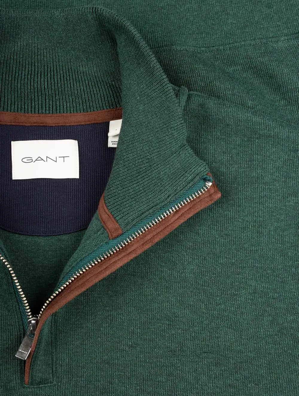 Sacker Rib Half Zip Tartan Green