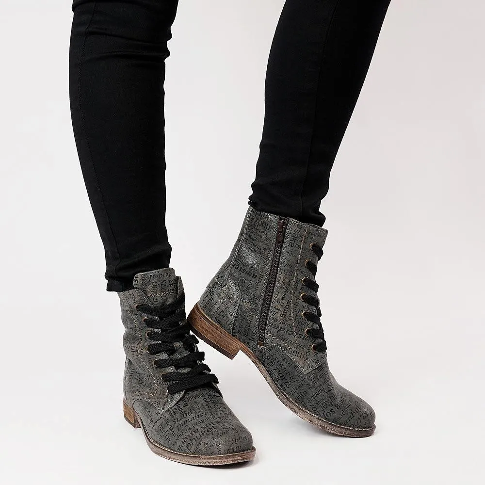 Sienna 82 Graphite Leather Ankle Boots