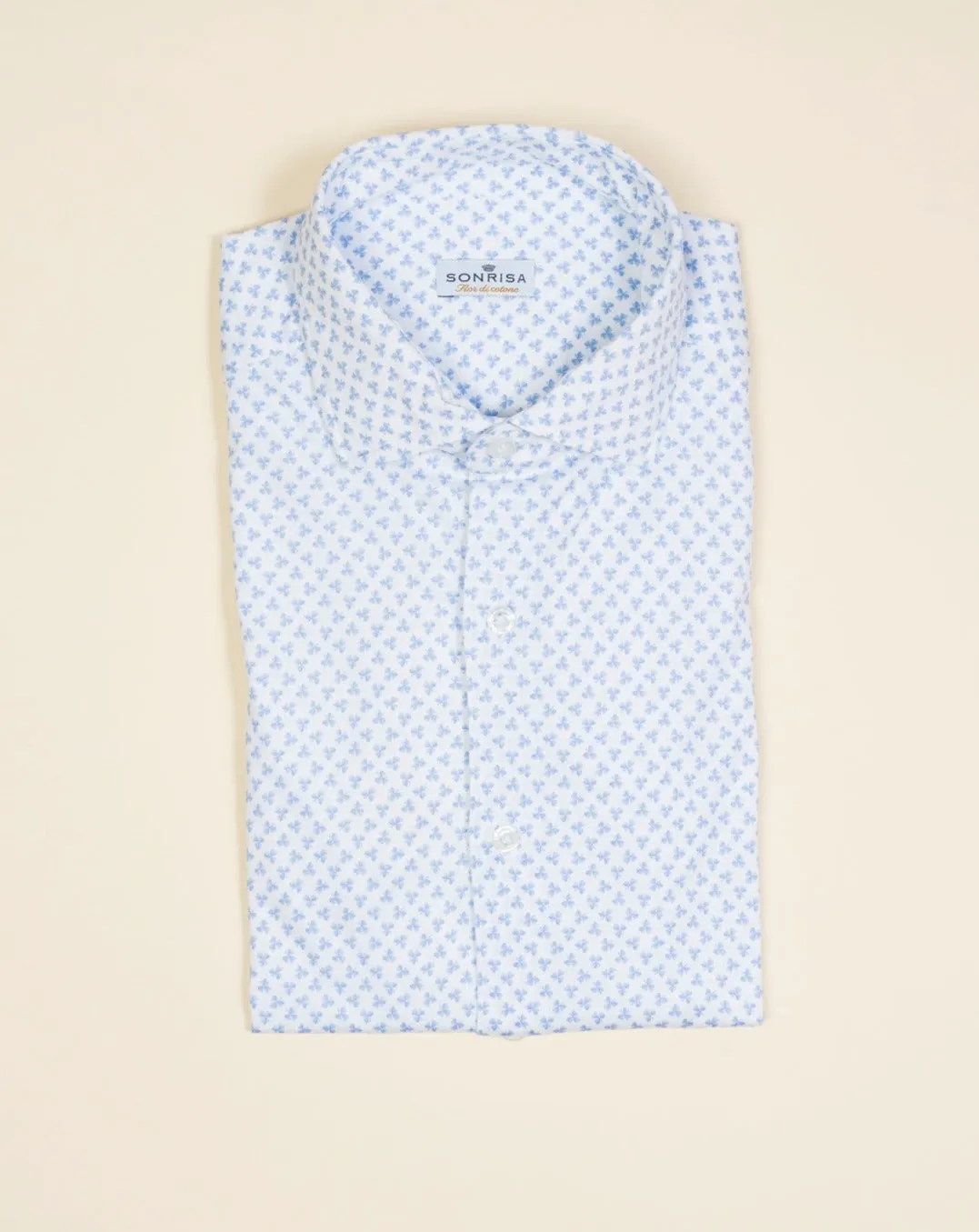 Sonrisa Jersey Shirt / Light Blue Clover Print