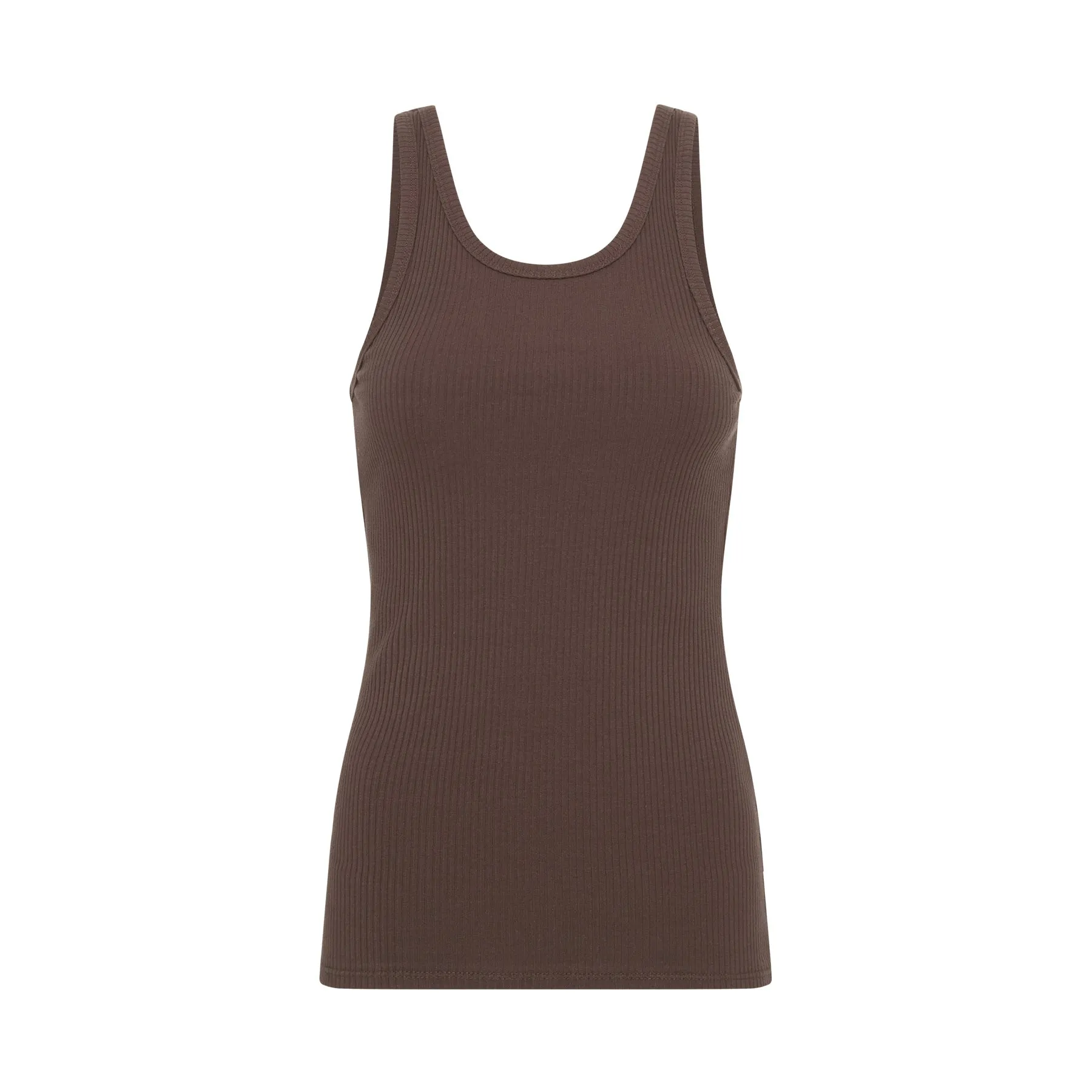 Spell Staples Rib Singlet Tank - Chocolate