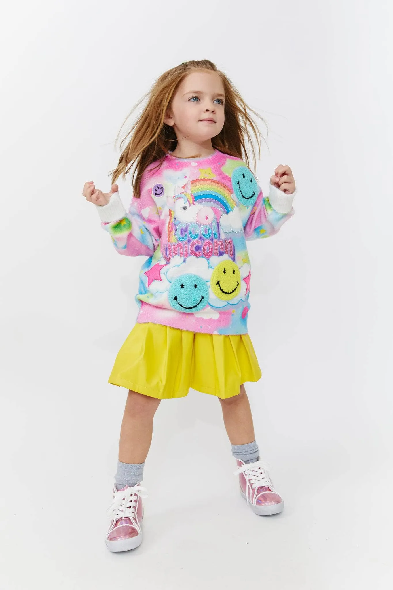 Tie Dye Patch Unicorn Sweater