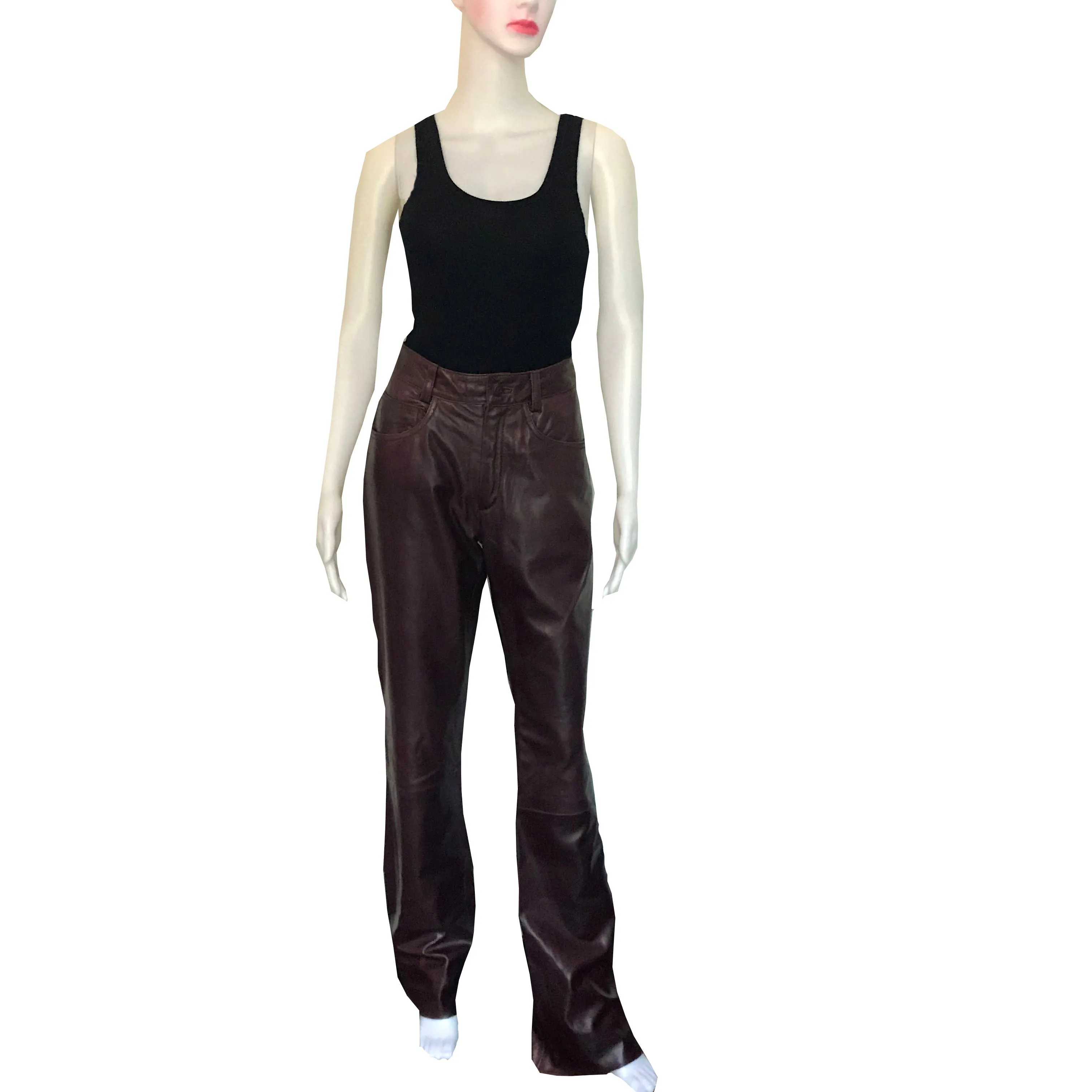 Vintage 1980s Wilsons Leather Burgundy High Waisted Pants