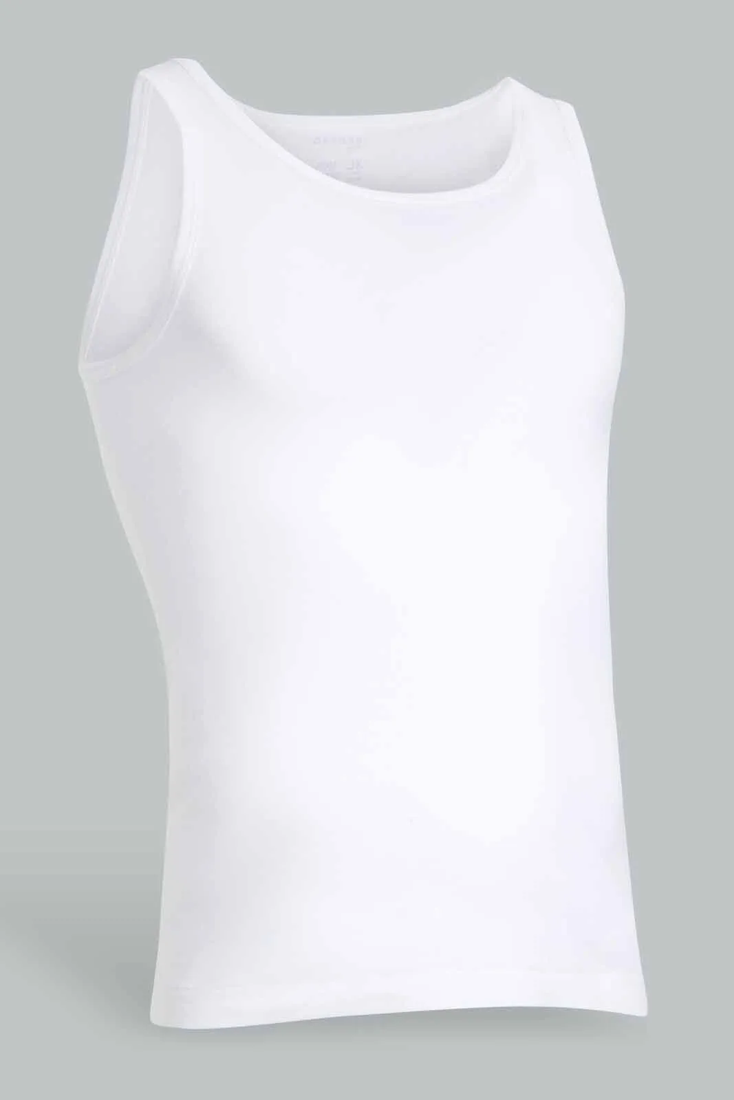 White Basic Vest For Senior Boys (Pack of 2)