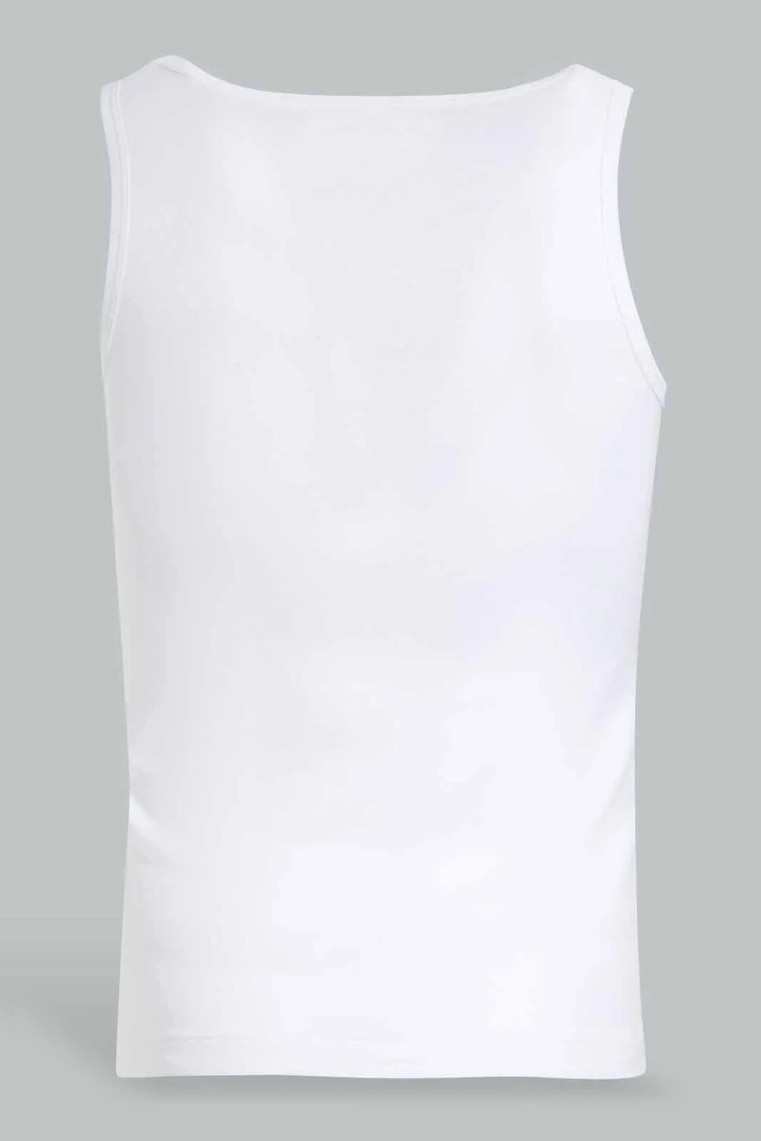 White Basic Vest For Senior Boys (Pack of 2)