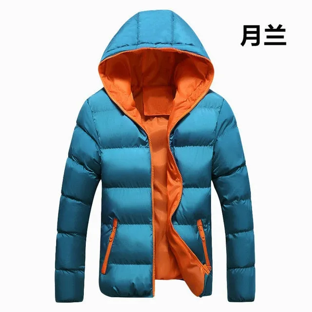 Winter Long Parkas Men Cotton Padded Brand Clothing Fashion Casual Slim Thick Warm Mens Coats Fur Hooded Overcoats Male Clothes