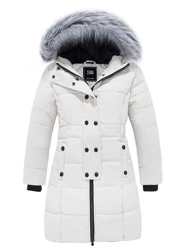 ZSHOW Girls' Long Winter Coat Parka Water Resistant Warm Puffer Jacket